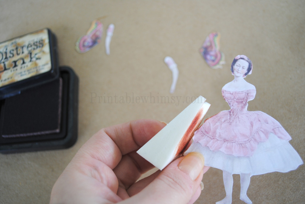 distressing paper doll